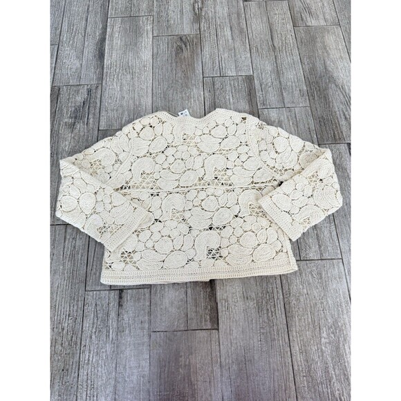 ZARA KNIT MACRAMÉ CARDIGAN - Picture 9 of 9